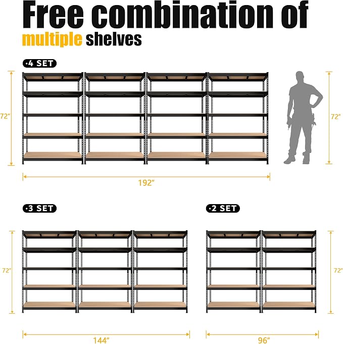 PrimeZone 48" x 24" x 72" Heavy Duty Storage Shelves - Image 7