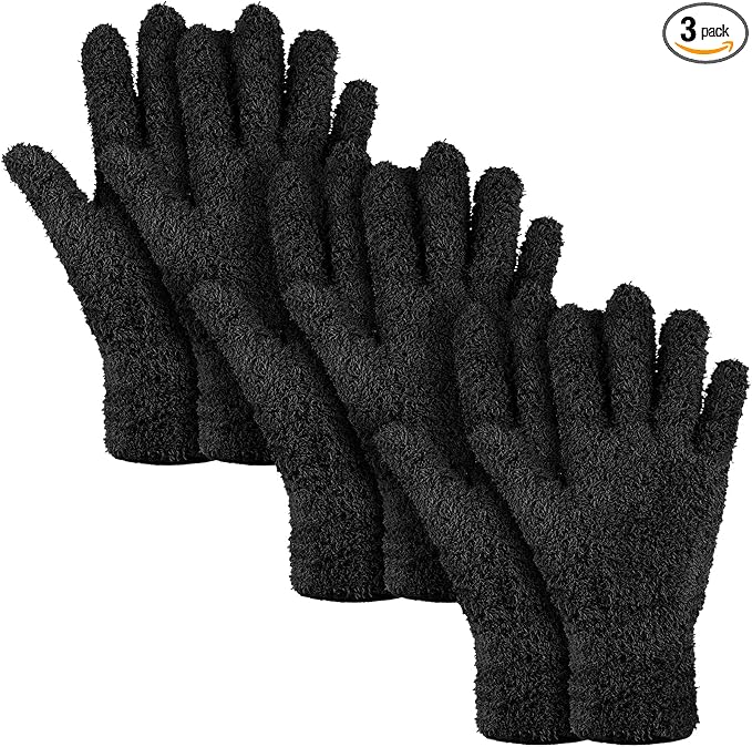 Patelai 3 Pairs Microfiber Plant Dusting Gloves Leaf Cleaning Gloves by Patelai