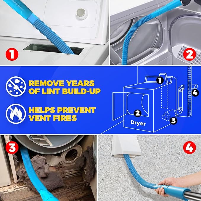 Holikme Dryer Vent Cleaner Kit, Include 30Feet Dryer Vent Cleaning Brush - Image 4
