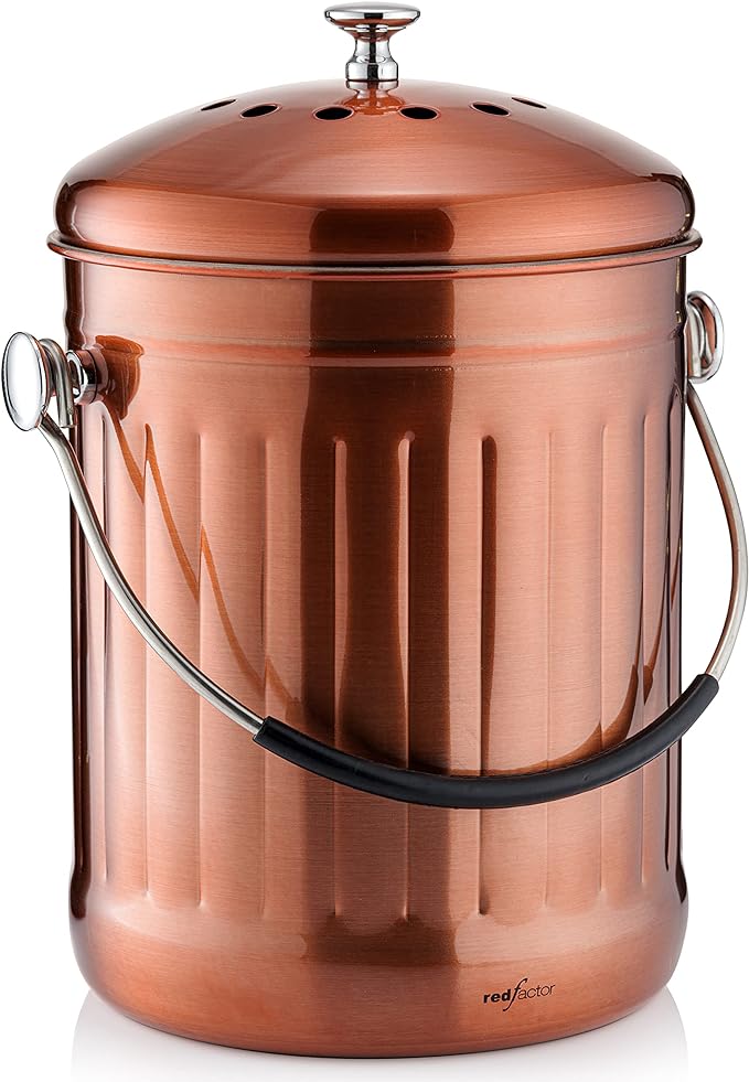 RED FACTOR Premium Compost Bin for Kitchen Countertop by REDFACTOR