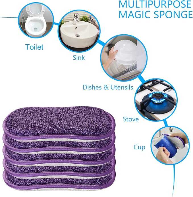 Kitchen Dish Sponge Scrubber Non Scratch, Dishcloth No Odor Reusable Washable - Image 4