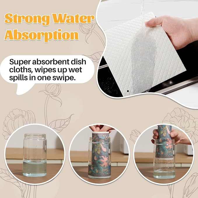 JOYMOOP 6 Pack Dishcloths for Kitchen, Reusable Absorbent Non-Scratch Cleaning - Image 4
