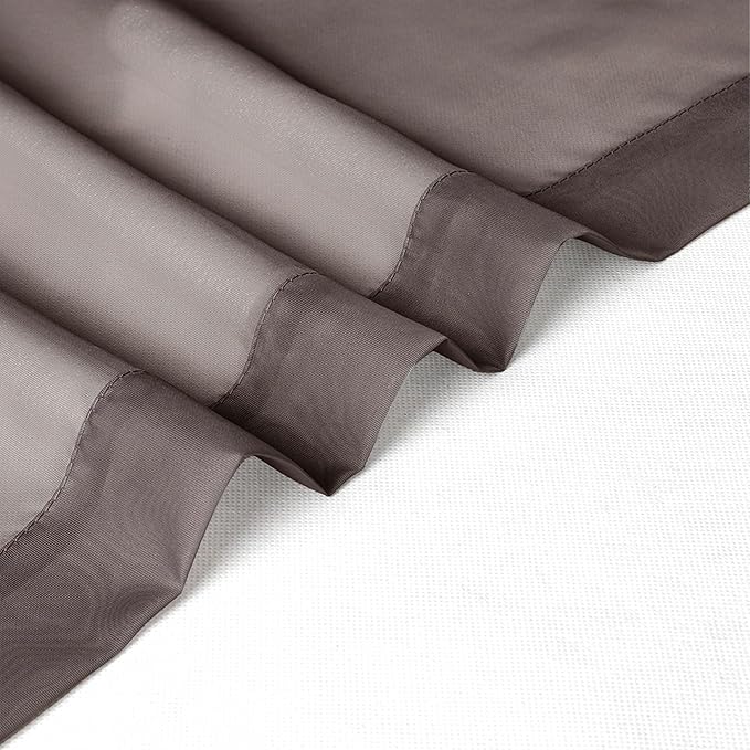 Chyhomenyc Sheer Curtains 63 Inch Length 2 Panels, Light Filtering Rod Pocket - Image 7