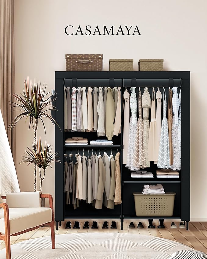Clothes Rack, Portable Closet, 54.7 Inch Large Capacity Wardrobe Closet - Image 2