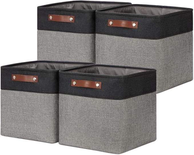DULLEMELO Cube Collapsible Storage Bins, 12 inch Fabric Storage Cubes Bins by DULLEMELO
