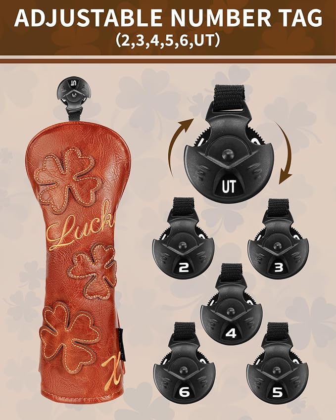 Golf Headcovers Golf Club Head Covers Four Leaf Clover Good Luck Charm - Image 5
