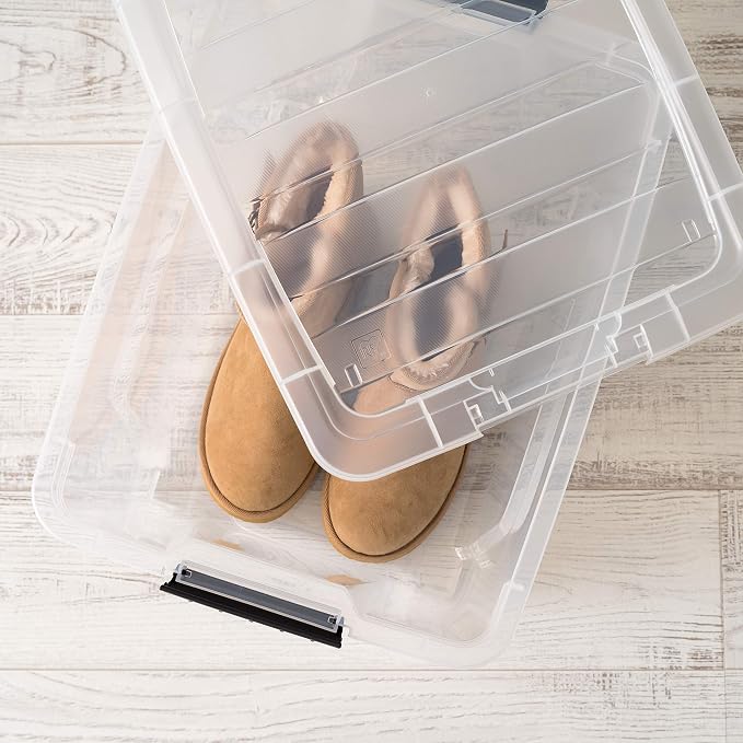 IRIS USA 32 Qt Stackable Plastic Storage Bins - Image 9