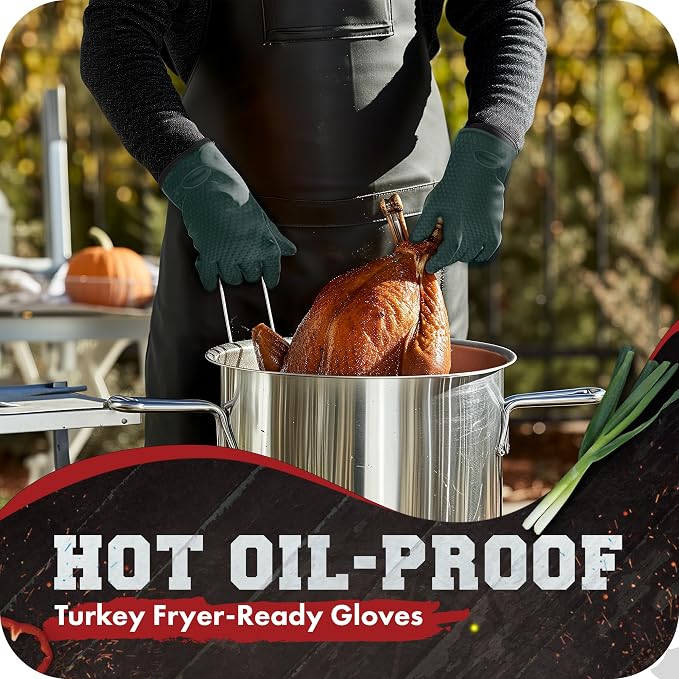 KITCHEN PERFECTION S Silicone Smoker Oven Gloves -Extreme Heat Resistant BBQ - Image 5