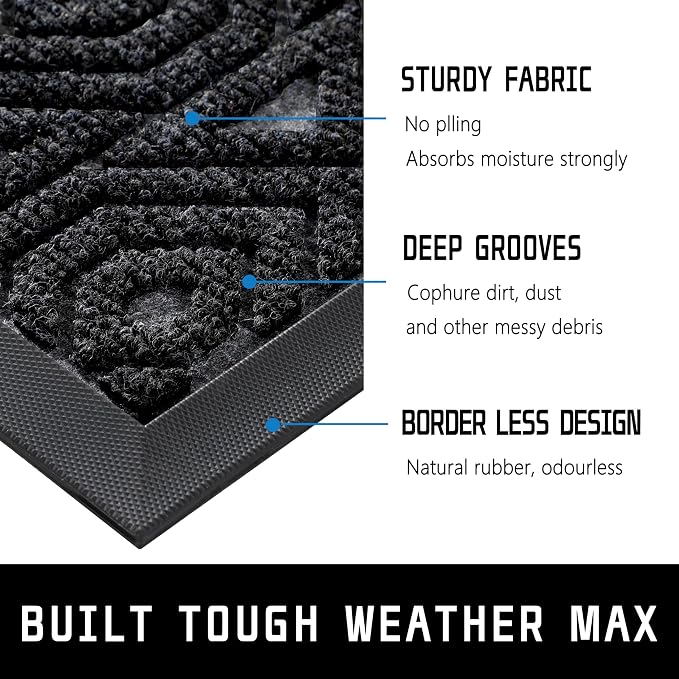 Yimobra Door Mat, Outdoor Indoor Entrance Welcome Mat, Heavy Entry Front Door - Image 4