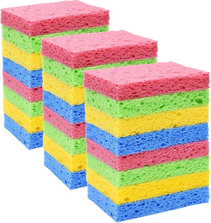 YoleShy 24 Pack Kitchen Sponges Natural Cellulose Compressed Sponges by YoleShy