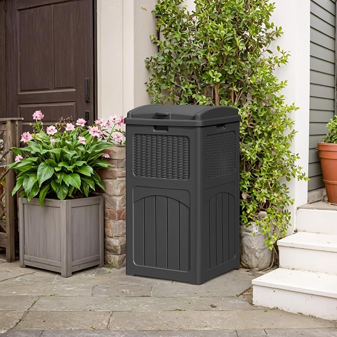 YESHOMY 33 Gallon Resin Outdoor Trash Can - Image 6