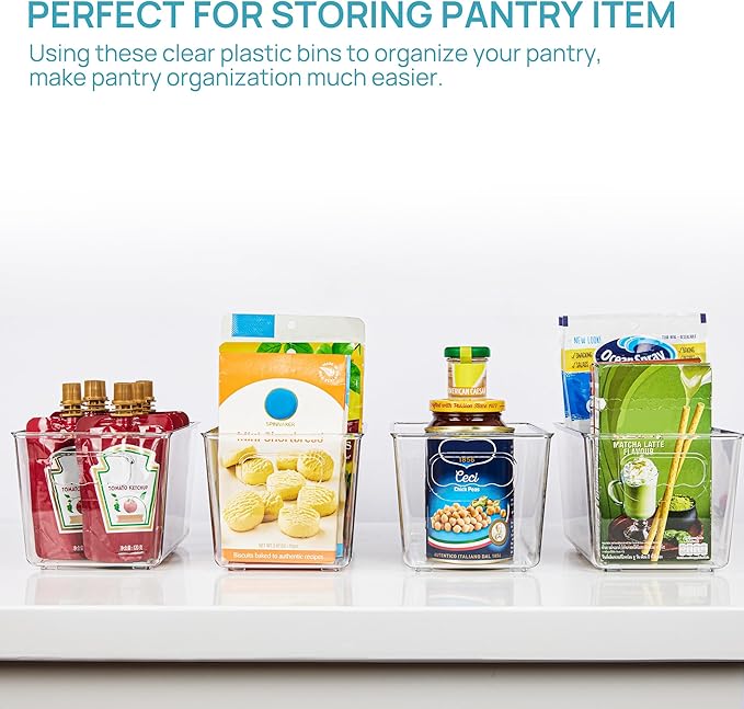 Vtopmart Clear Plastic Pantry Organizer Bins, Countertops, Freezer Organization - Image 5
