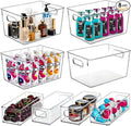Set Of 8 Clear Pantry Organizers Bin, 4 Large and 4 Small Stackable Organizing by QILINBA
