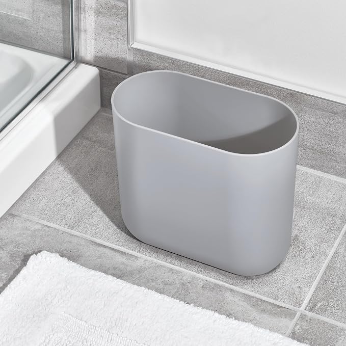 iDesign Cade Oval Slim Trash, Compact Waste Basket Garbage Can - Image 3