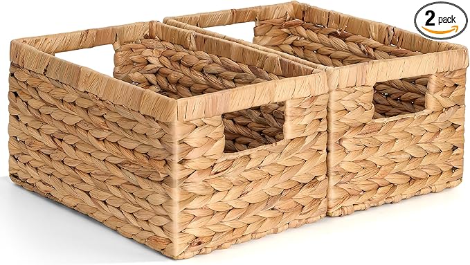 Set of 2 Wicker Shelf Storage Baskets by Storage+Standard