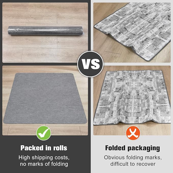 Placoot Desk Chair Mat for Hardwood Floor Corduroy Surface 1/6" Thick 55"x35" - Image 5