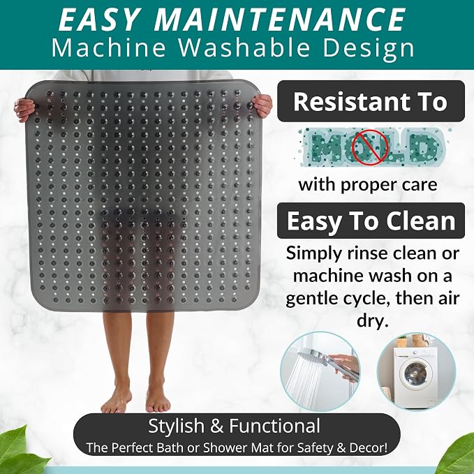 ENKOSI Extra Large Square Non Slip Shower Mat - Image 4