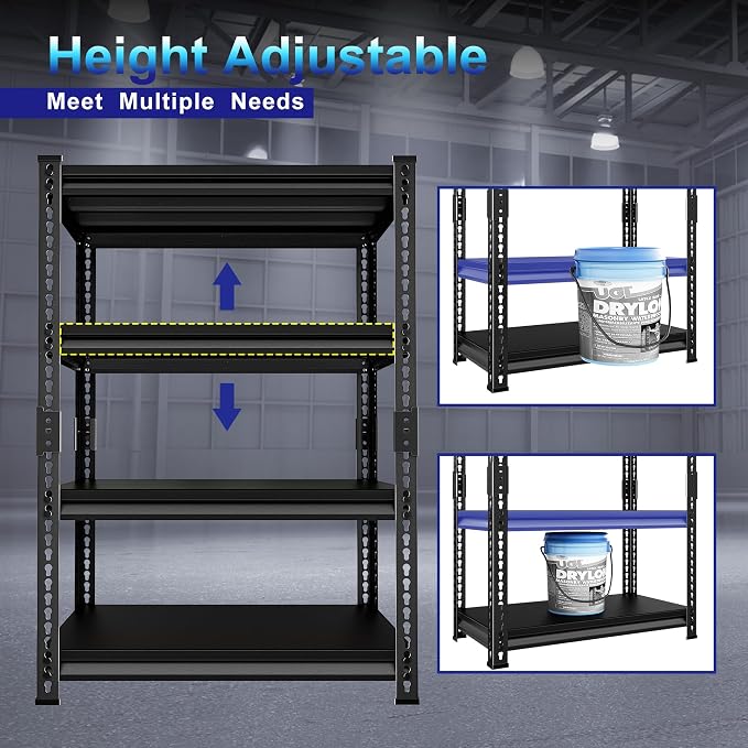 Adjustable Garage Storage Shelves, 35.4''W Garage Shelving Heavy Duty Loads - Image 6