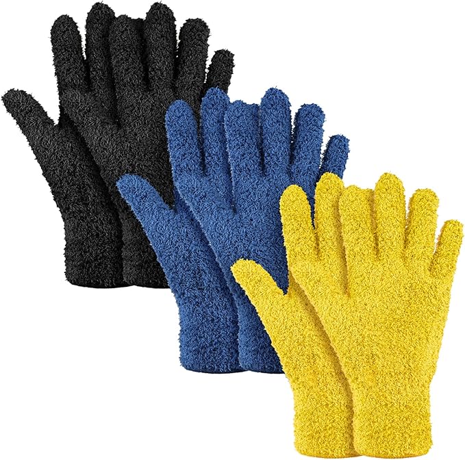 Patelai 3 Pairs Microfiber Plant Dusting Gloves Leaf Cleaning Gloves by Patelai