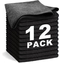 Black Microfiber Cleaning Cloth 13"x13", Ultra Soft Absorbent Microfiber by WEAWE
