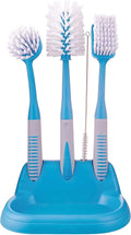 Dish Brush Set of 5 with Convenient Holder, Bottle Water Brush, Dish Scrub Brush by TrazonProducts