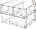 Vtopmart 3 Pack Stackable Storage Drawers, Easily Assemble Acrylic Bathroom by Vtopmart