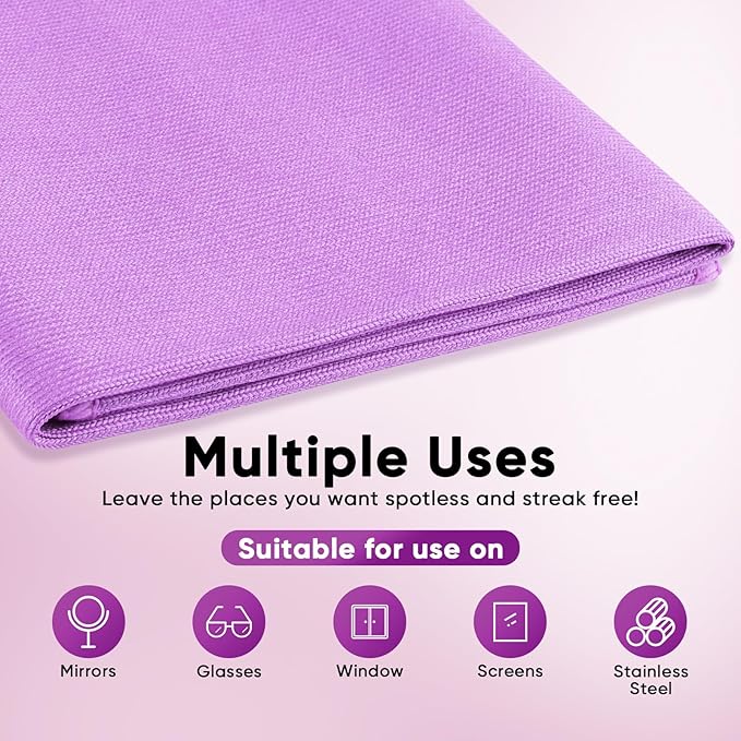 HOMEXCEL Microfiber Glass Cleaning Cloths 6 PK, Lint Free Streak Free, Reusable - Image 4