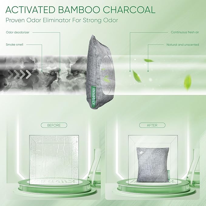 Activated Charcoal Odor Absorber, Large 500g W Hooks Nature Odor Eliminator - Image 5