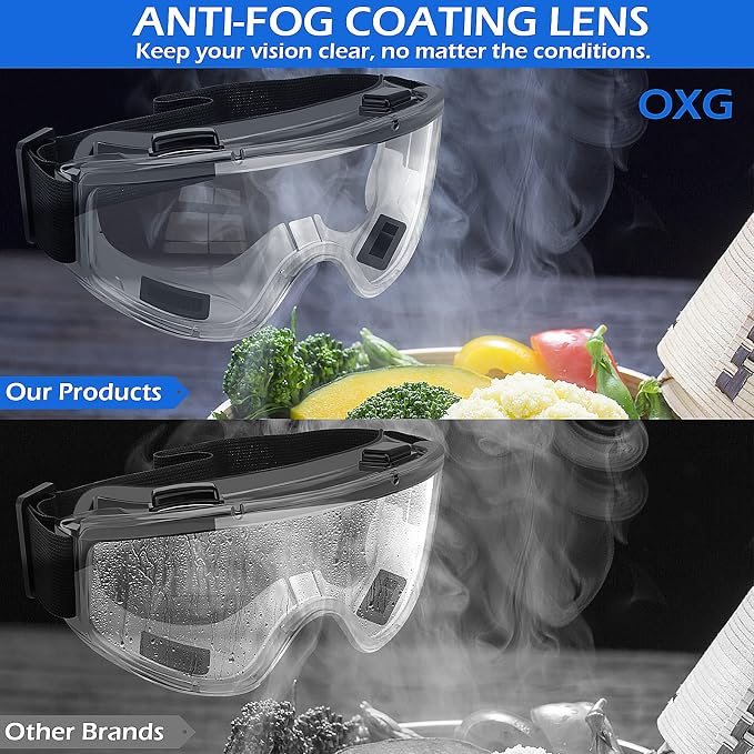 OXG 6 Pack Safety Goggles ANSI Z87.1 Glasses, Anti-Fog Protective Safety - Image 2