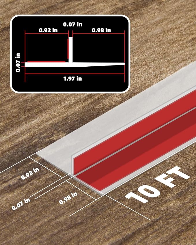 Orghtin T-Shaped Silicone Seal Strip, 10Ft x 1.97 in Draft Stopper - Image 3