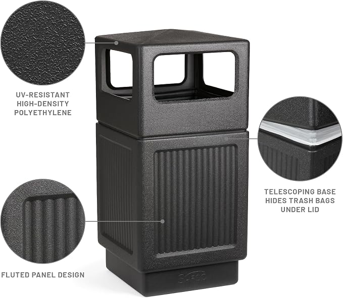 Safco Canmeleon Trash Can, 38 Gallons, Indoor and Outdoor Use, Durable & - Image 2