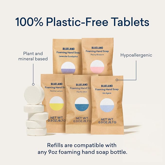 BLUELAND Foaming Hand Soap Refill Tablets, Fragrance Free, Eco Friendly - Image 2