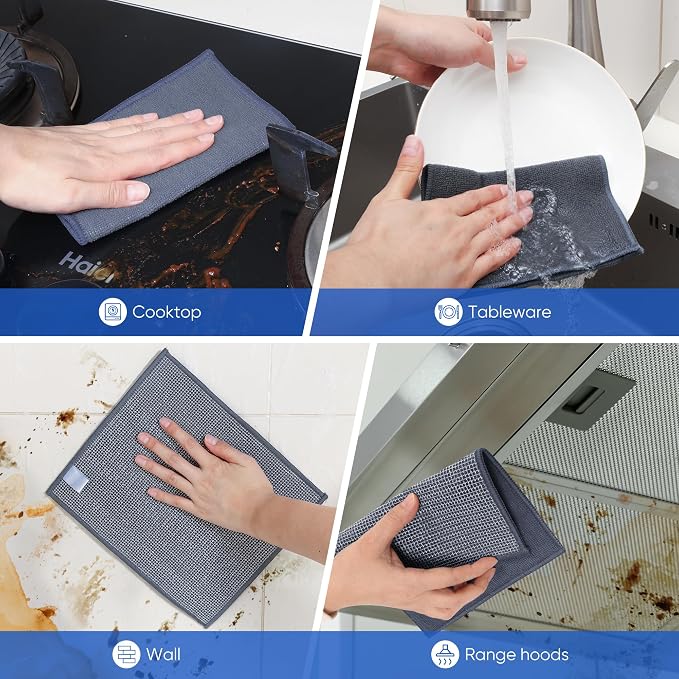 10Pcs New Upgrade 2-Layer Non Scratch Wire Dishcloth, Wire Dishwashing Rag - Image 3