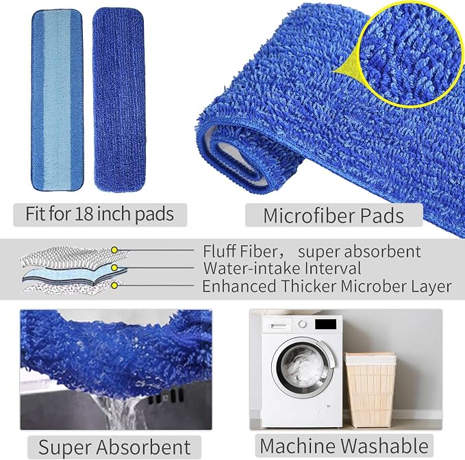 Mop for Multi-Purpose Floor Premium Spray Mop, 18 inch Professional Hardwood - Image 4