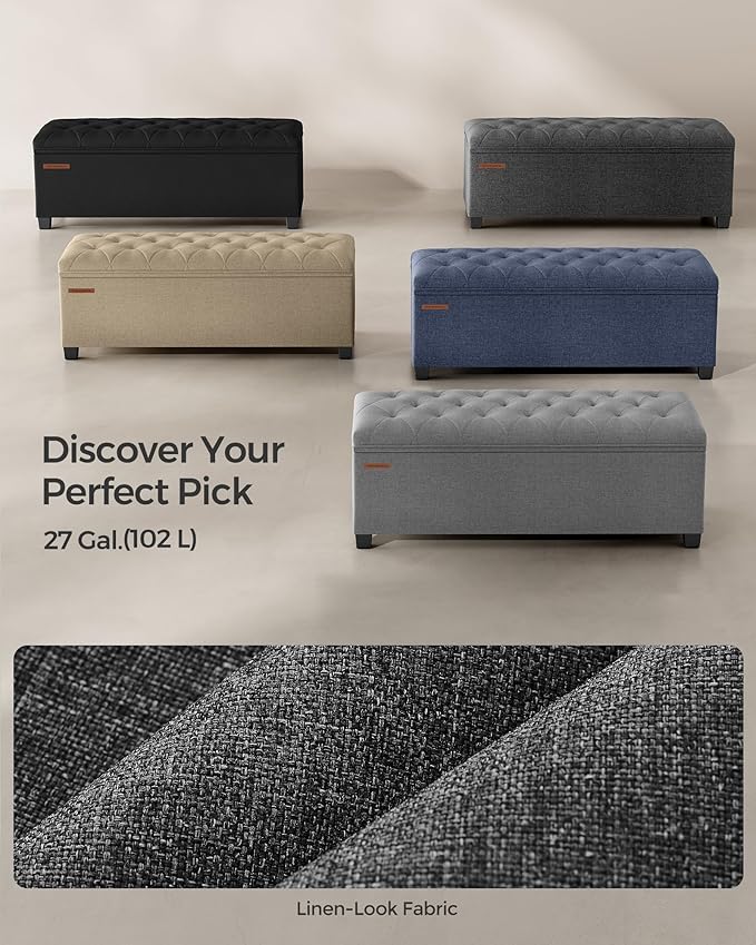 SONGMICS Storage Ottoman Bench, Foot Rest - Image 6