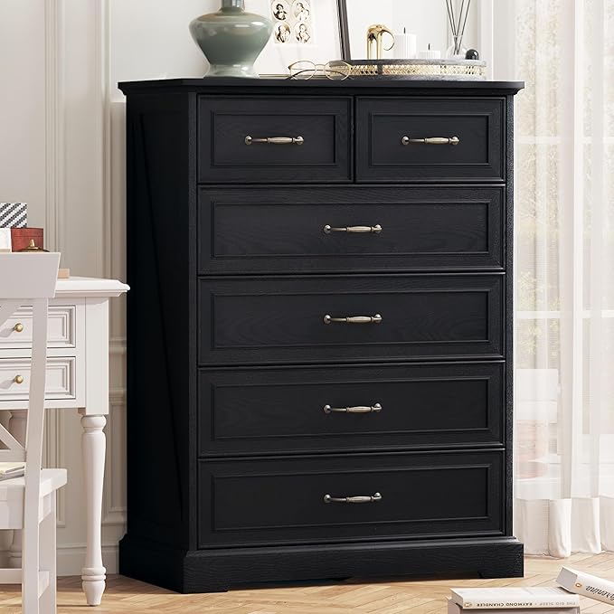 6 Drawer Dresser for Bedroom, Rustic Farmhouse Dresser by Thacuok