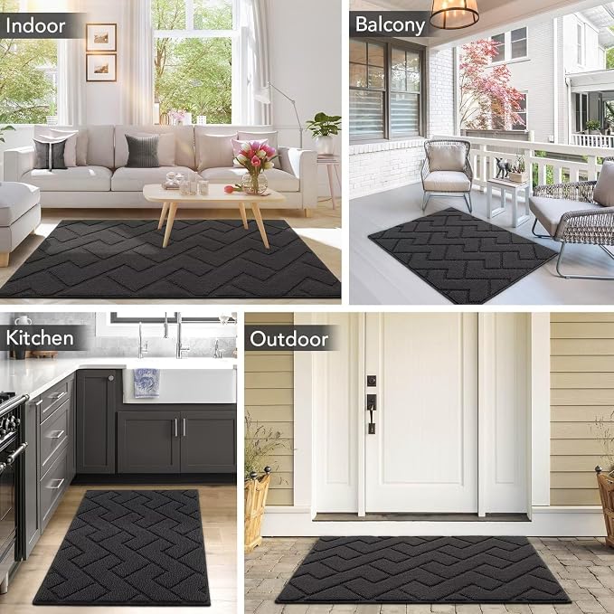 hicorfe Front Door Mat Outside Entrance, Stain and Fade Resistant, Non Slip - Image 2