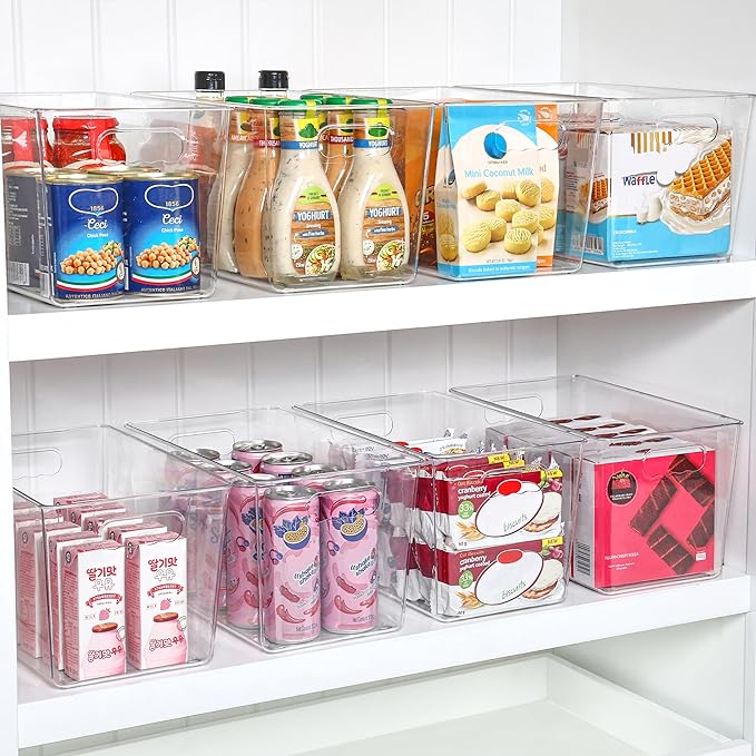 Vtopmart 6 PCS Clear Plastic Storage Bins, Pantry Organizer Containers - Image 4