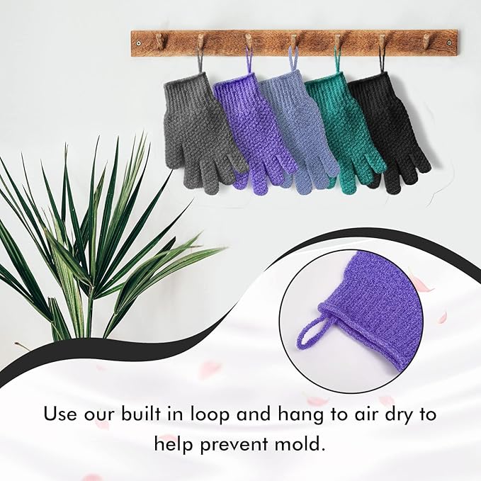 Evridwear Exfoliating Dual Texture Bath Gloves - Image 4