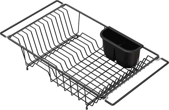 SIMPLE HOUSEWARE Large Over Sink Counter Top Stainless Steel Dish Drainer - Image 5