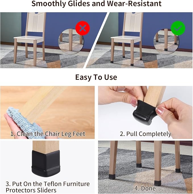 Ezprotekt 24 Pcs Chair Leg Sliders - Image 4