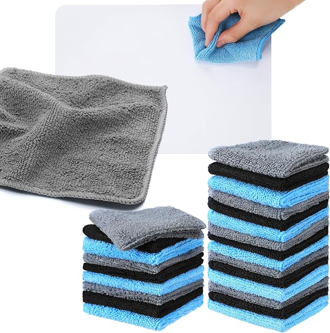 Tanlade Microfiber Cleaning Cloth 6"x6" Cleaning Rags Reasonable Kitchen Towels by Tanlade