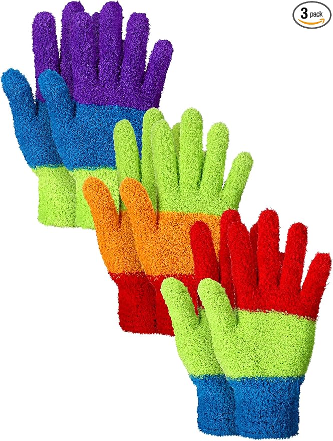 Patelai 3 Pairs Microfiber Plant Dusting Gloves Leaf Cleaning Gloves by Patelai