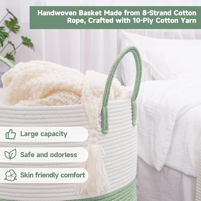 CLHMILY&Z 100L Laundry Basket Round Storage Rope Basket - Image 6