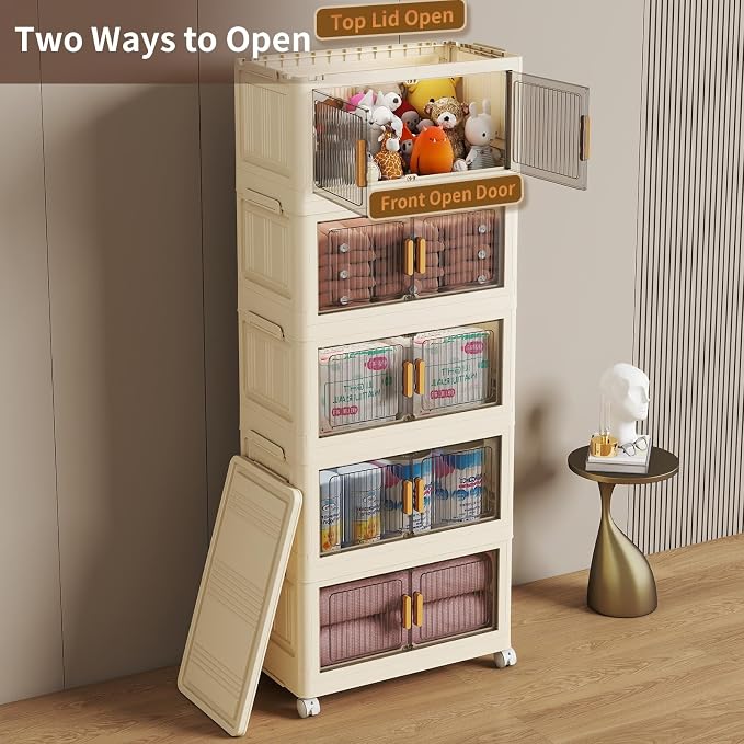 5 Tier Stackable Plastic Storage Bins - Image 5