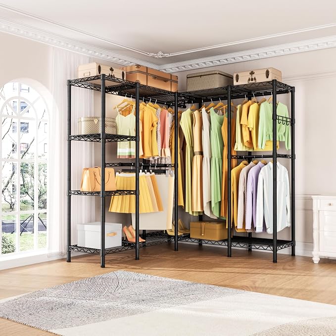 L Shaped Heavy Duty Metal Clothes Rack - Image 2