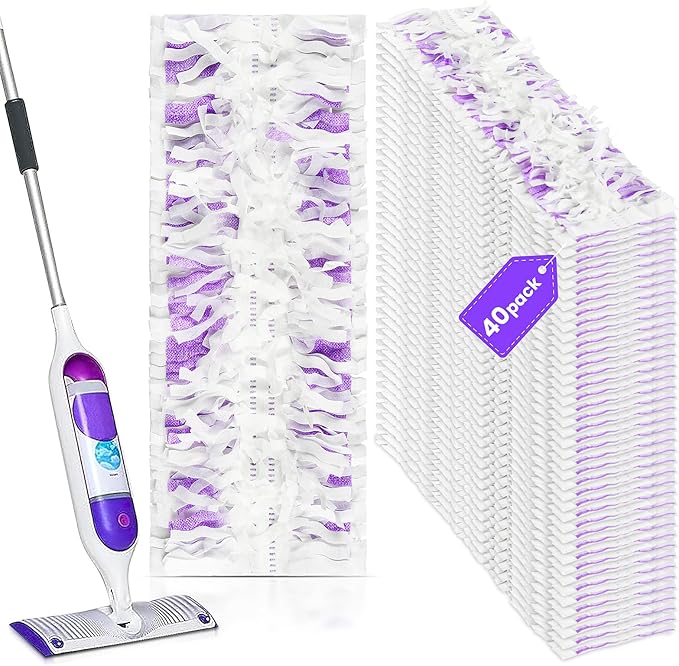 Power Mop Refills for Swiffer | 40 Count Disposable Pads for Wet & Dry Cleaning by PureRealm