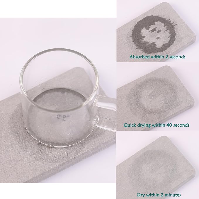 Set of 4 Water Absorbent Diatomite Coasters, Diatomaceous Earth Kitchen Soap - Image 7