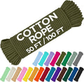 TECEUM Cotton Rope 3/16” – 50 FT – Strong All-Purpose Braided Rope – Natural by TECEUM