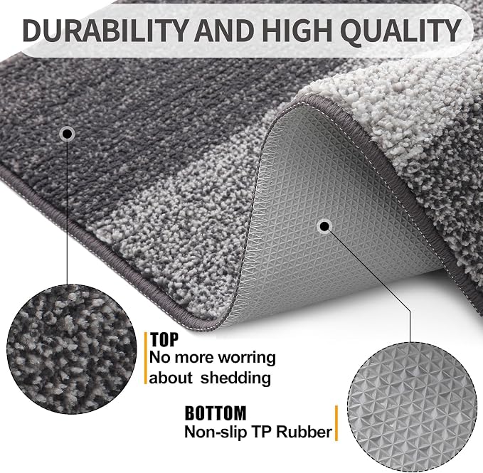 Kitinjoy Indoor Outdoor Door Mat, 40x32 Non-Slip Absorbent Dirt Trapper - Image 3